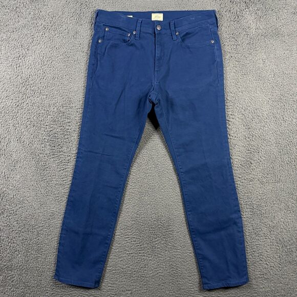 J Crew Jeans Mens 32x30 Blue 484 Slim Fit Stretch Garment Dyed Denim Pants - Picture 1 of 15